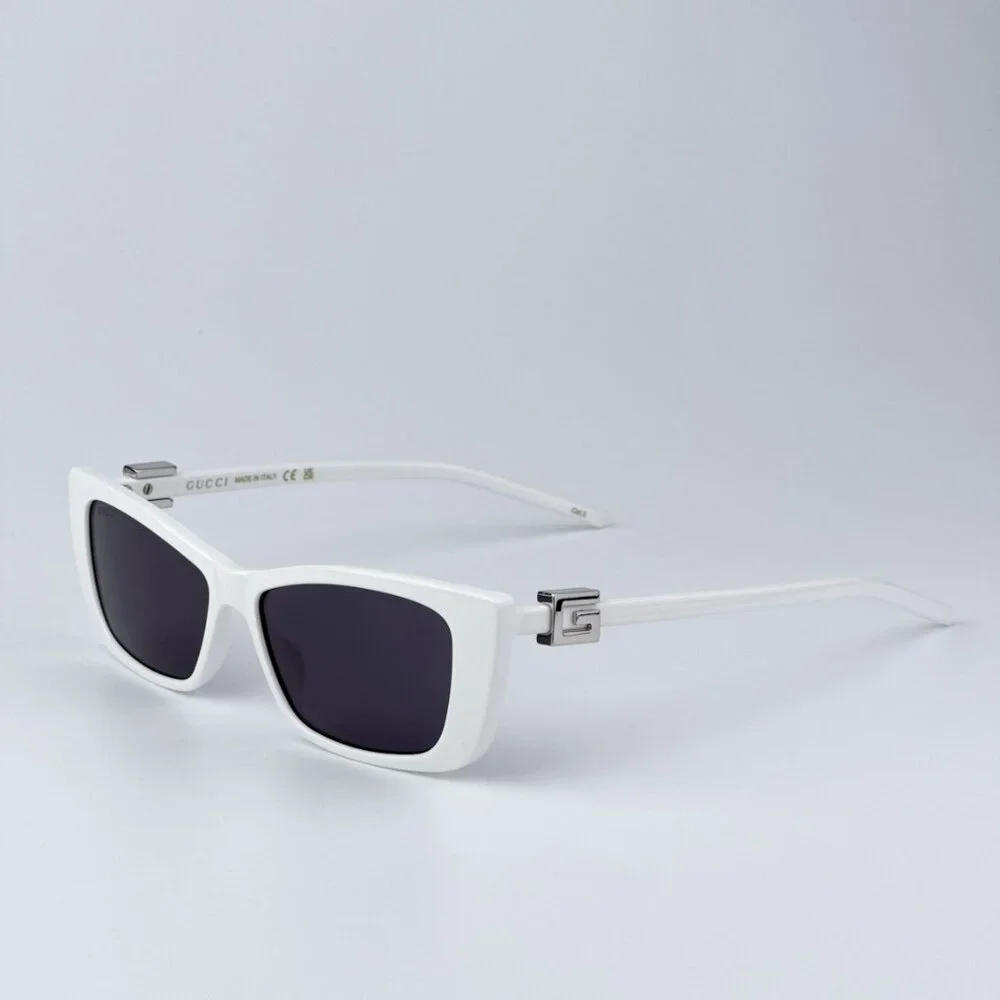 Gucci Women BRAND NEW Sunglasses White Grey Cat Eye GG1681S 006